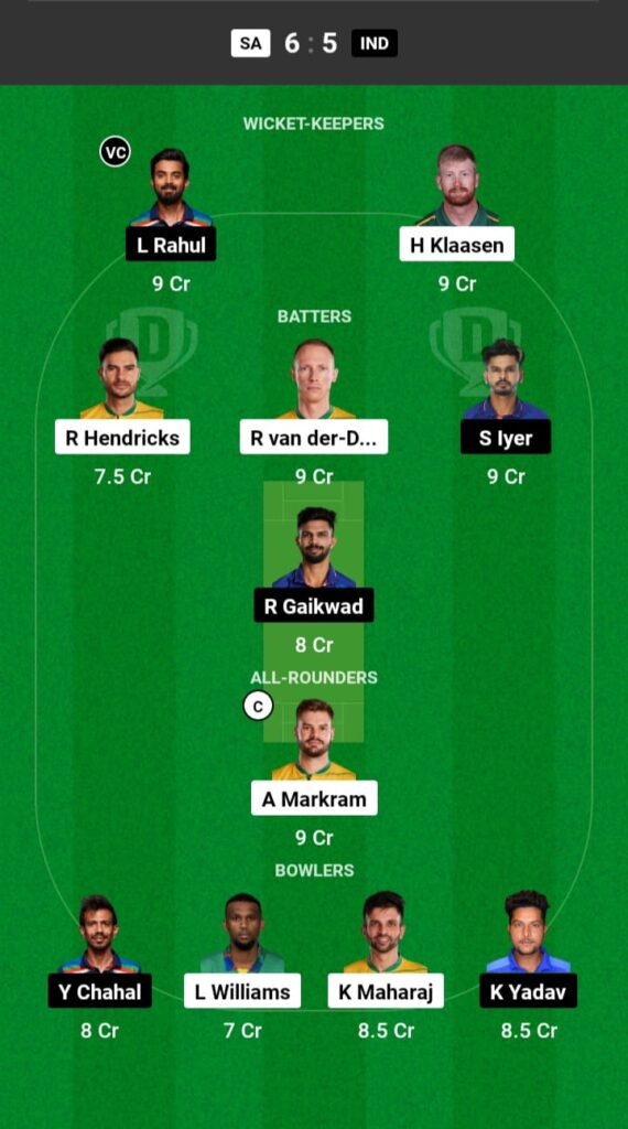 SA vs IND Dream11