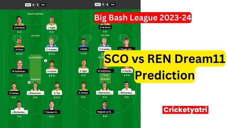 SCO vs REN Dream11