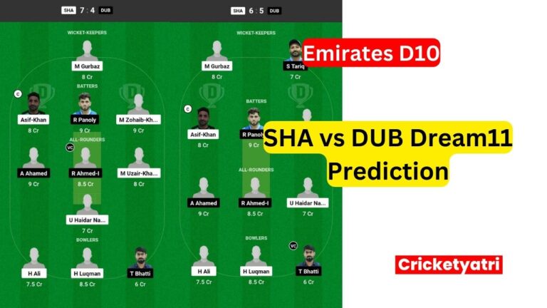 SHA vs DUB Dream11