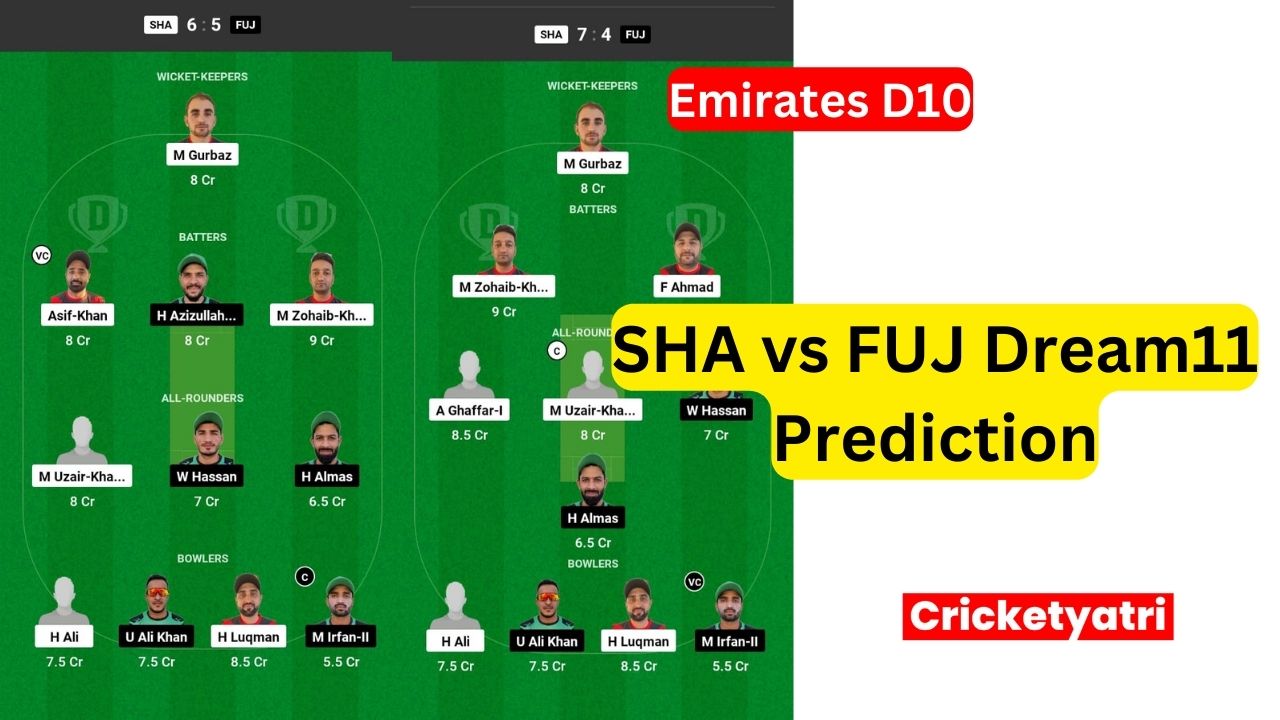 SHA vs FUJ Dream11