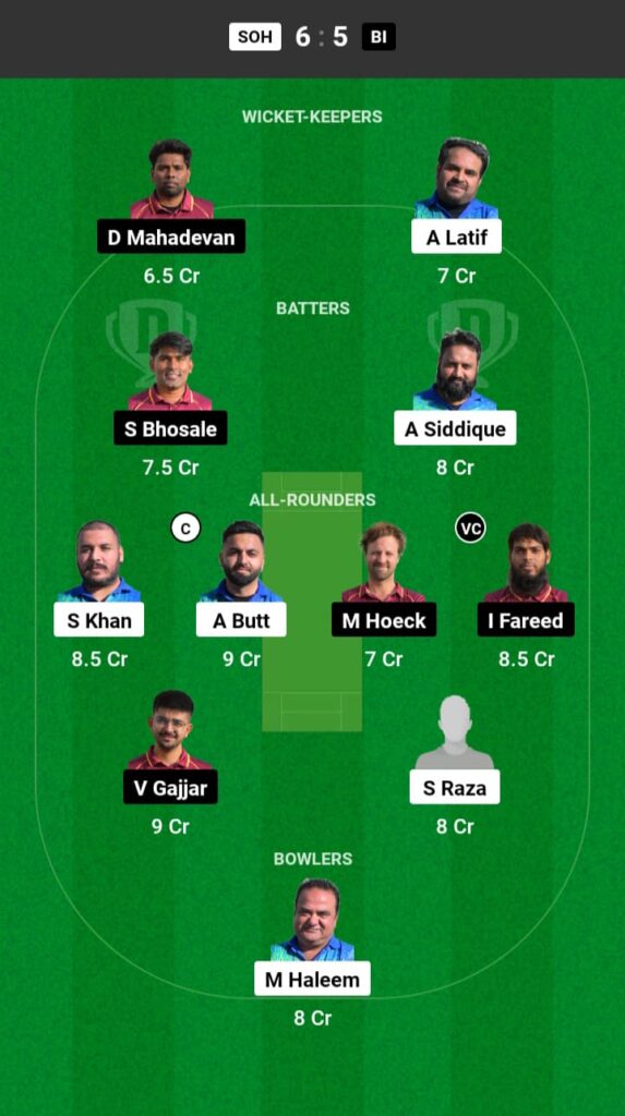 SOH vs BI Dream11