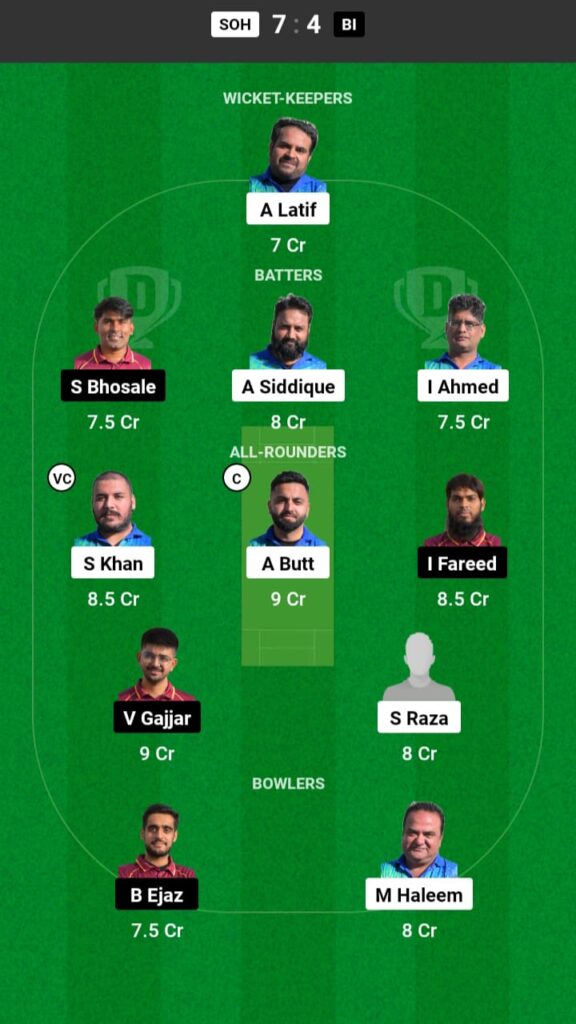 SOH vs BI Dream11