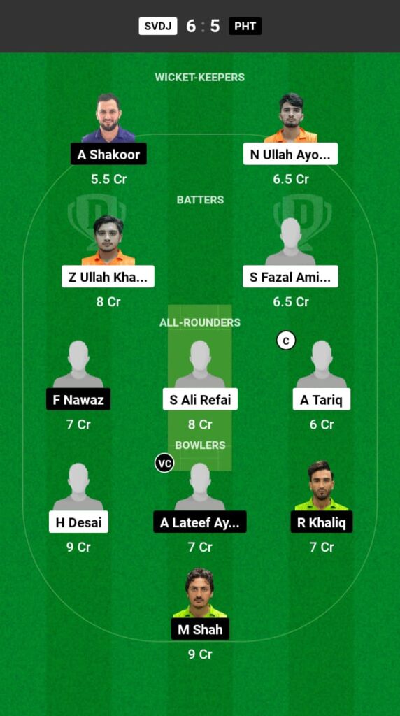 SVDJ vs PHT Dream11 