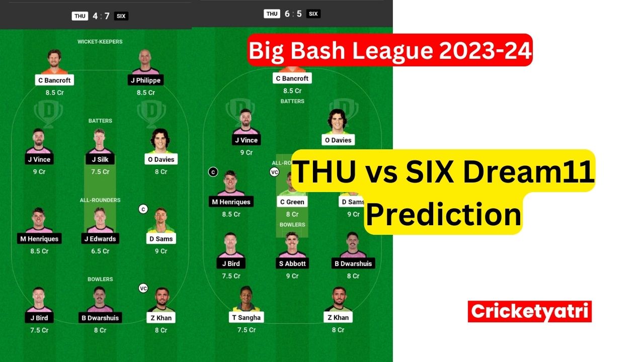 THU vs SIX Dream11