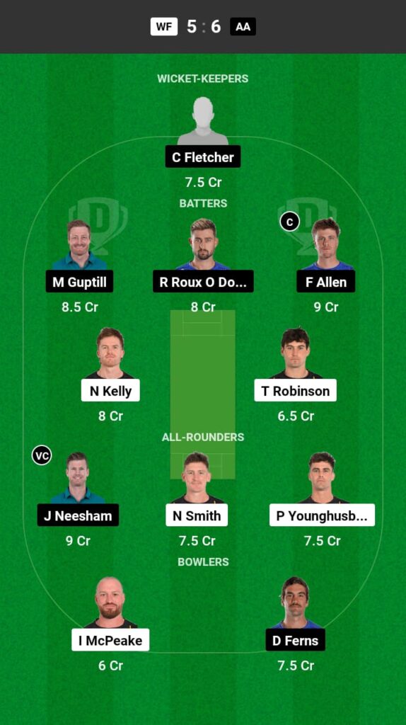 WF vs AA Dream11