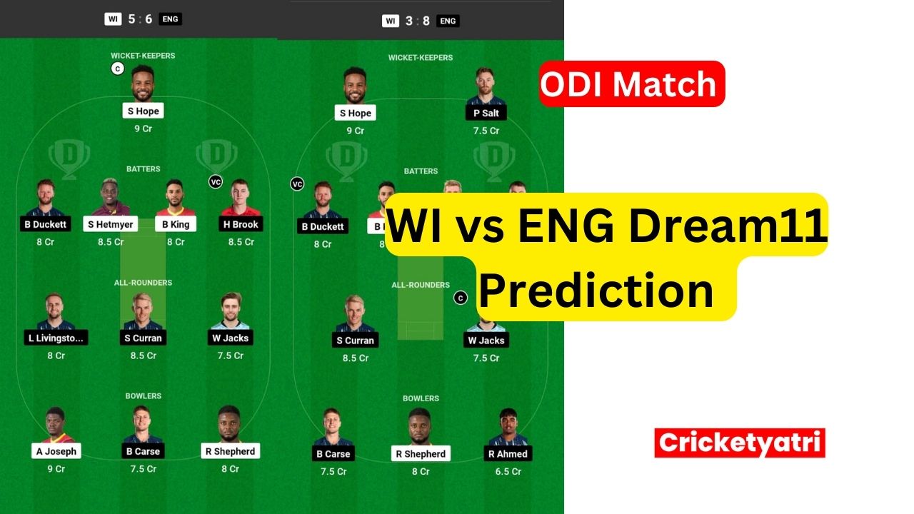 WI vs ENG Dream11 Prediction