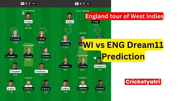 WI vs ENG Dream11 Prediction