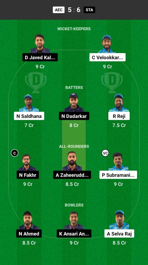 AEC vs STA Dream11