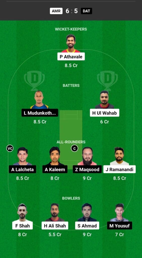 AMR vs DAT Dream11