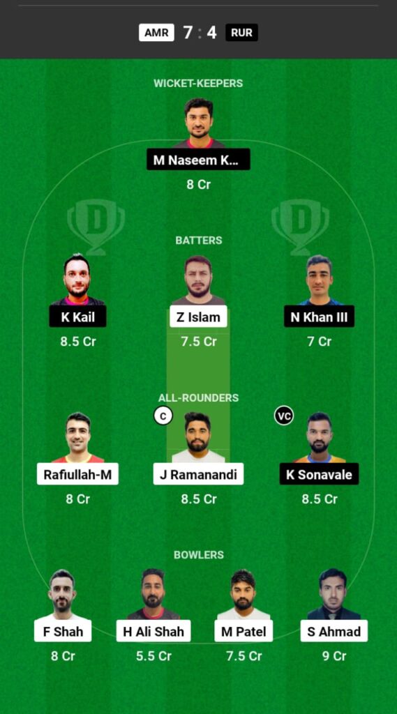 AMR vs RUR Dream11