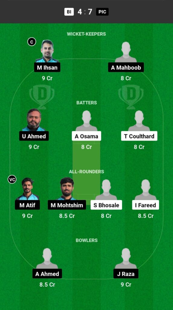 BI vs PIC Dream11