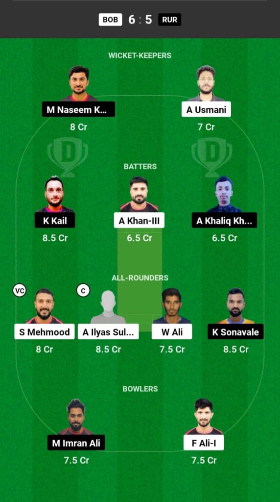 BOB vs RUR Dream11