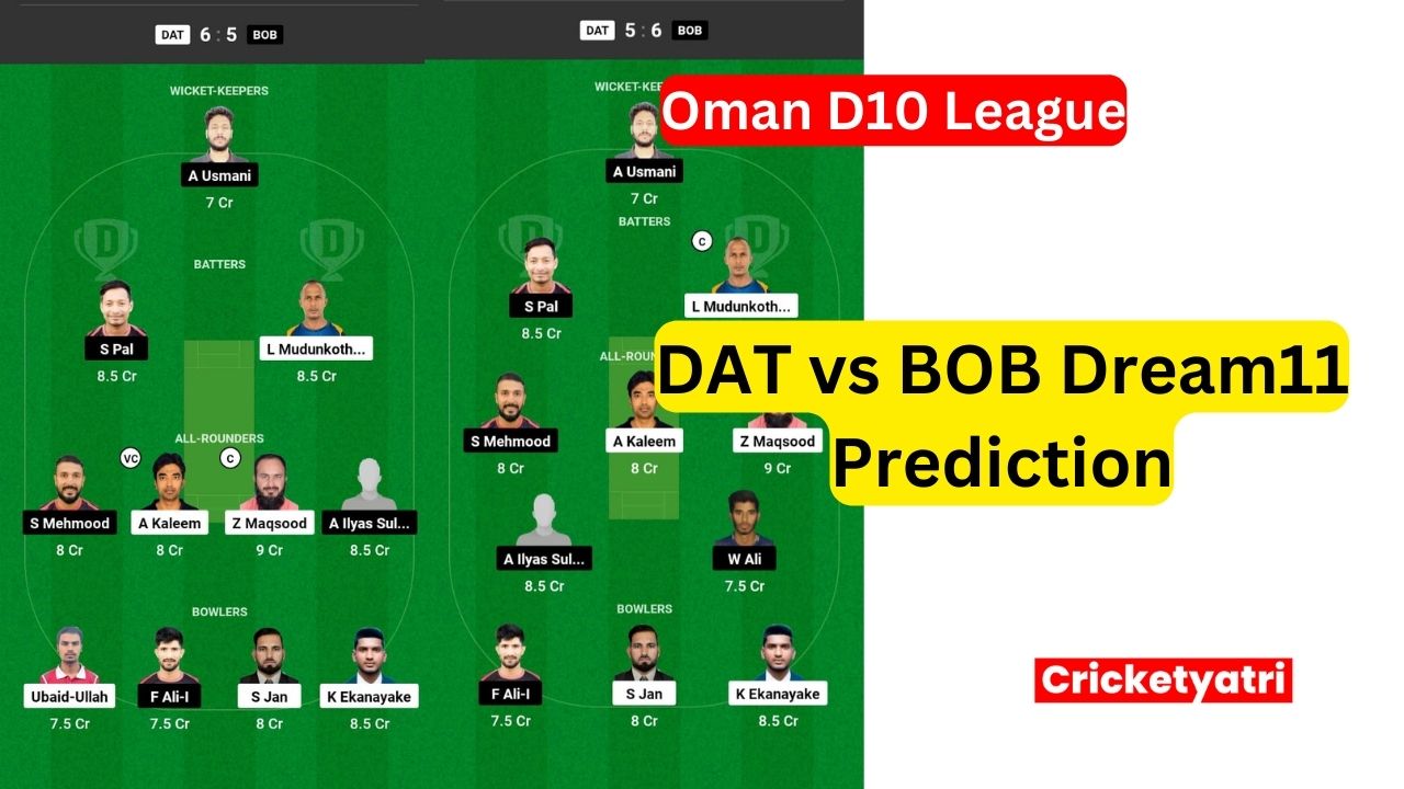 DAT vs BOB Dream11