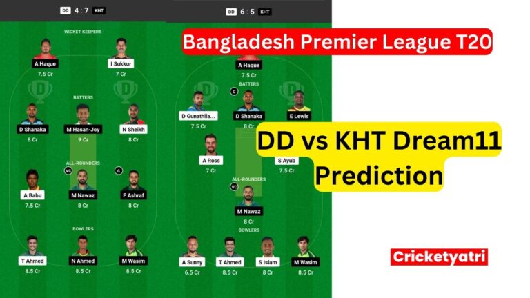 DD vs KHT Dream11