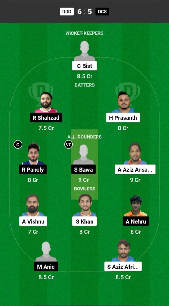 DDD vs DCS Dream11