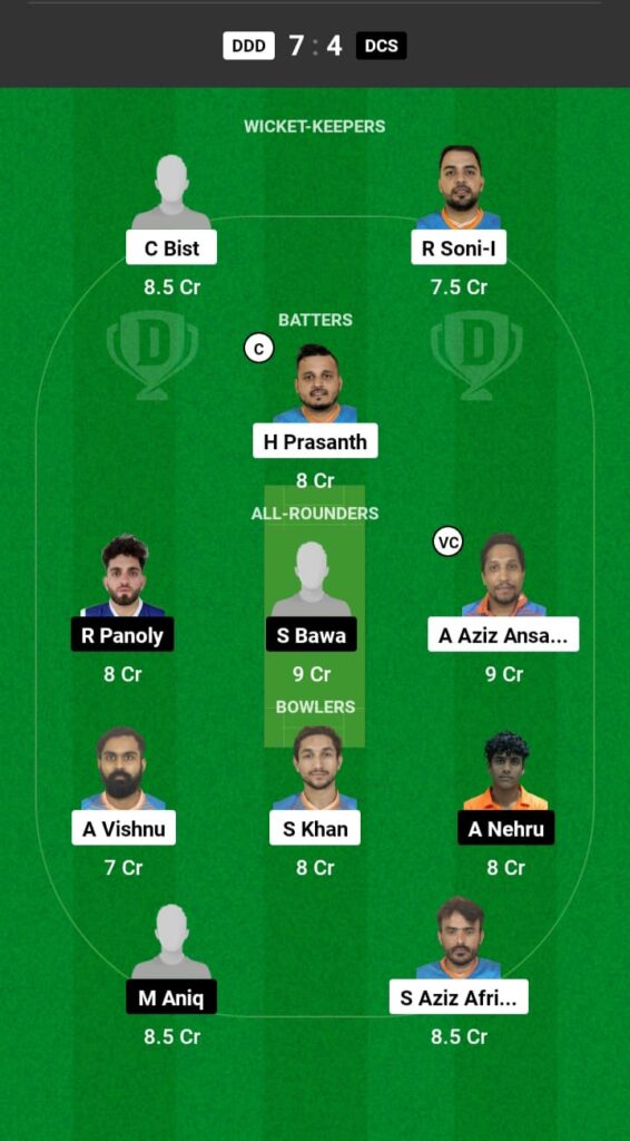 DDD vs DCS Dream11