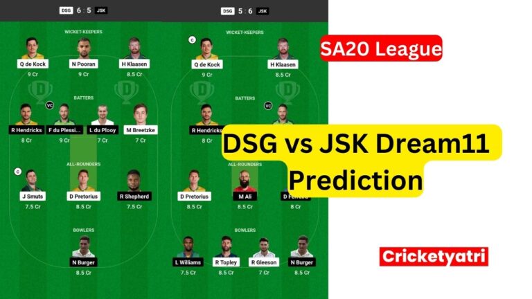DSG vs JSK Dream11