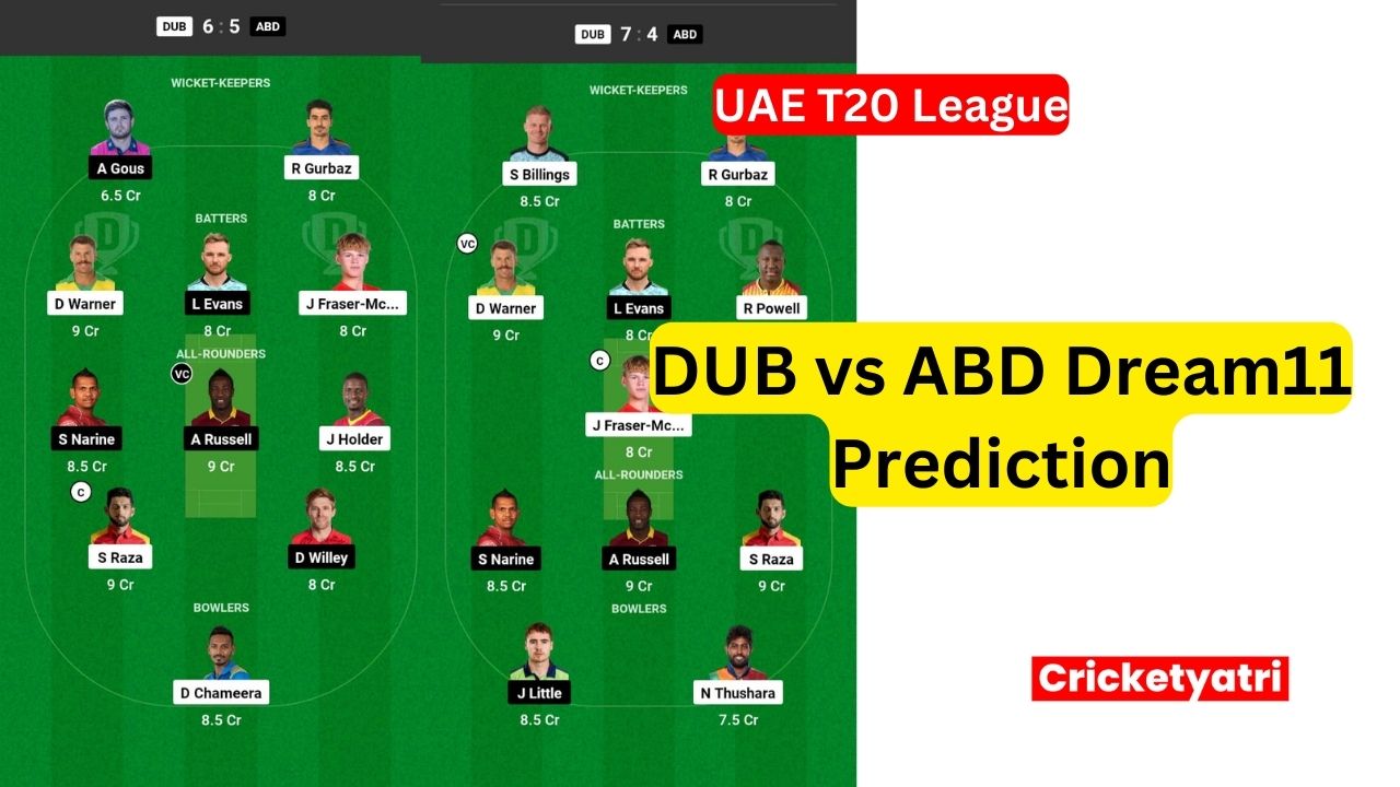 DUB vs ABD Dream11