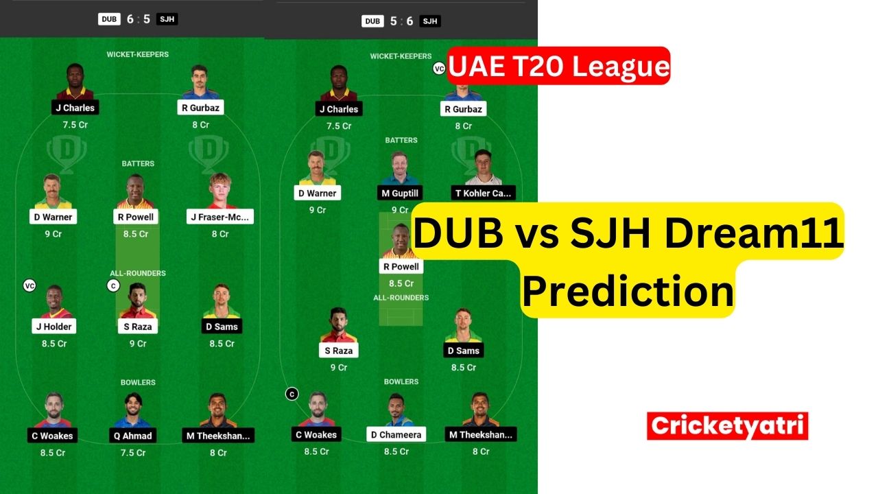 DUB vs SJH Dream11