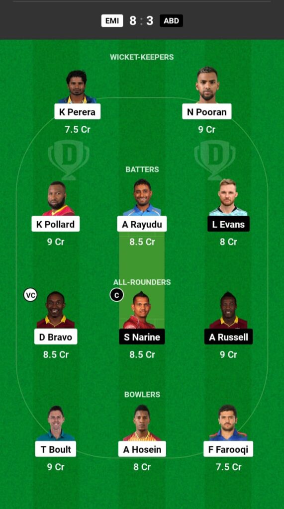 EMI vs ABD Dream11