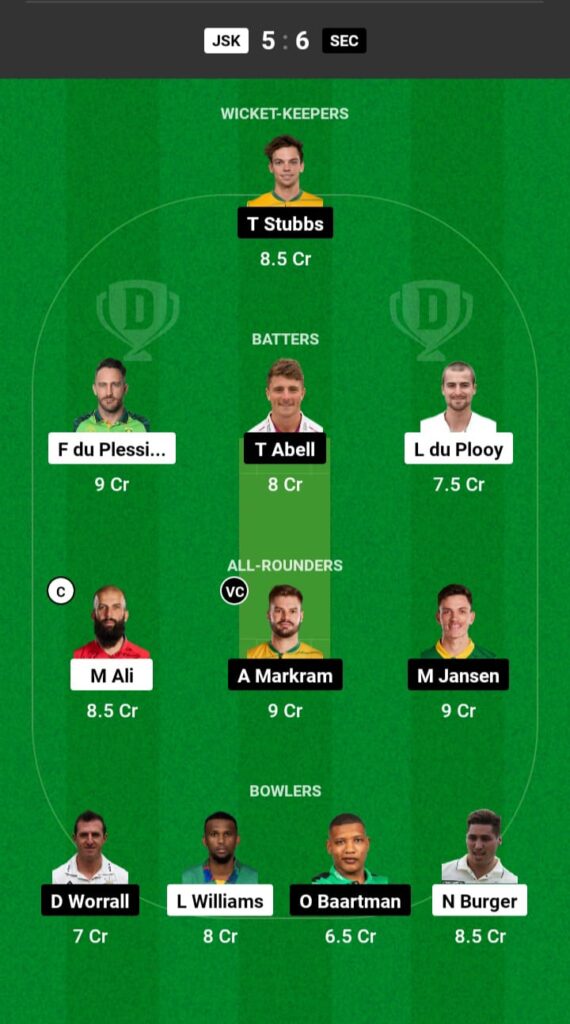 JSK vs SEC Dream11