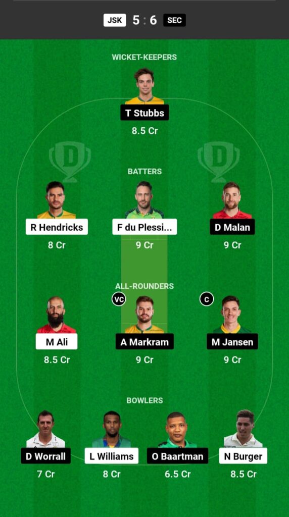 JSK vs SEC Dream11