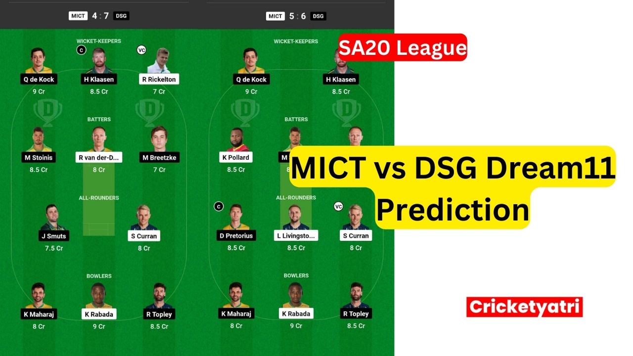 MICT vs DSG Dream11