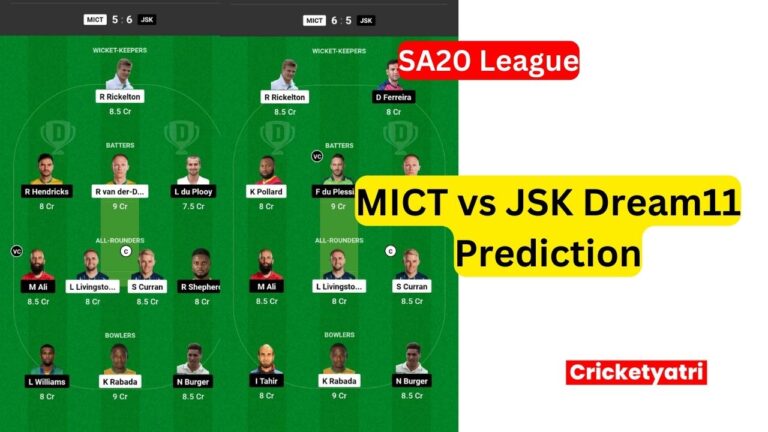 MICT vs JSK Dream11