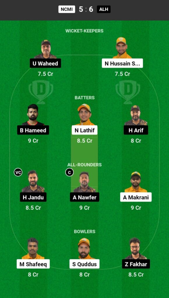 NCMI vs ALH Dream11