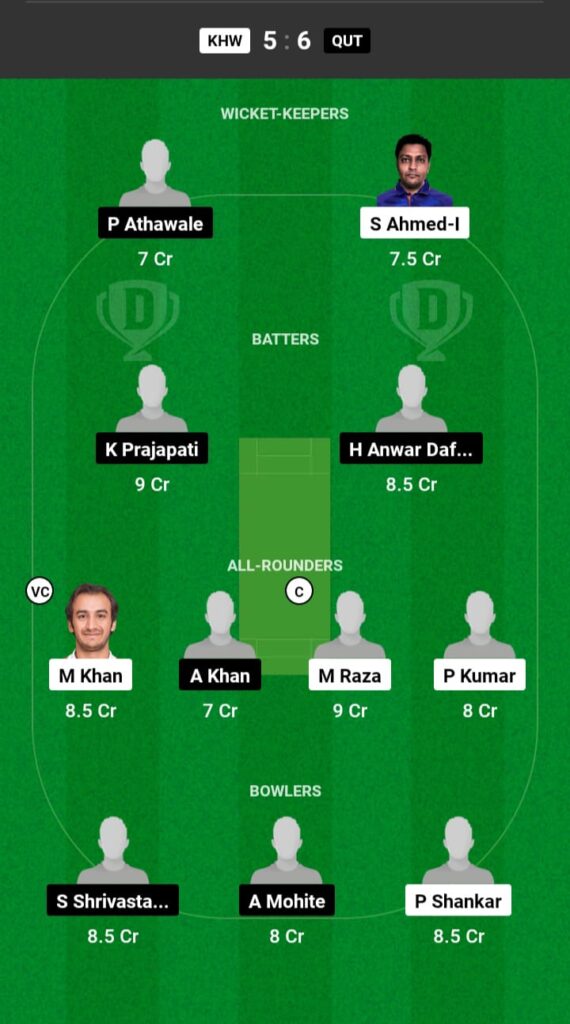 KHW vs QUT Dream11