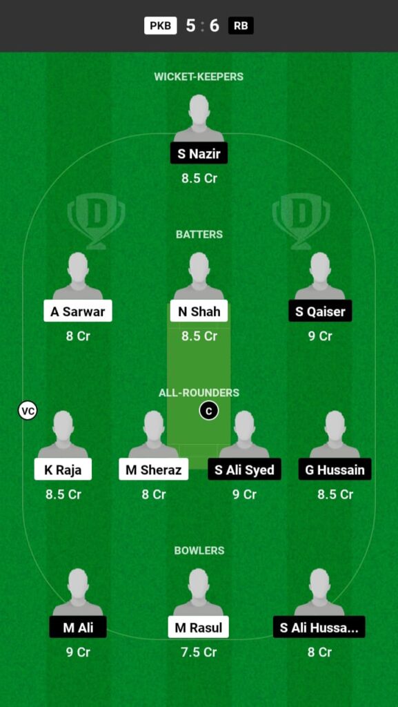 PKB vs RB Dream11