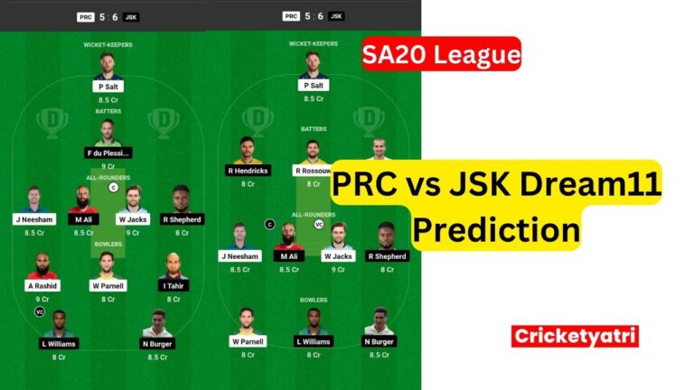 PRC vs JSK Dream11