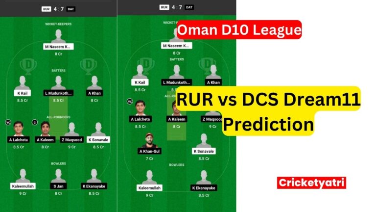 RUR vs DCS Dream11