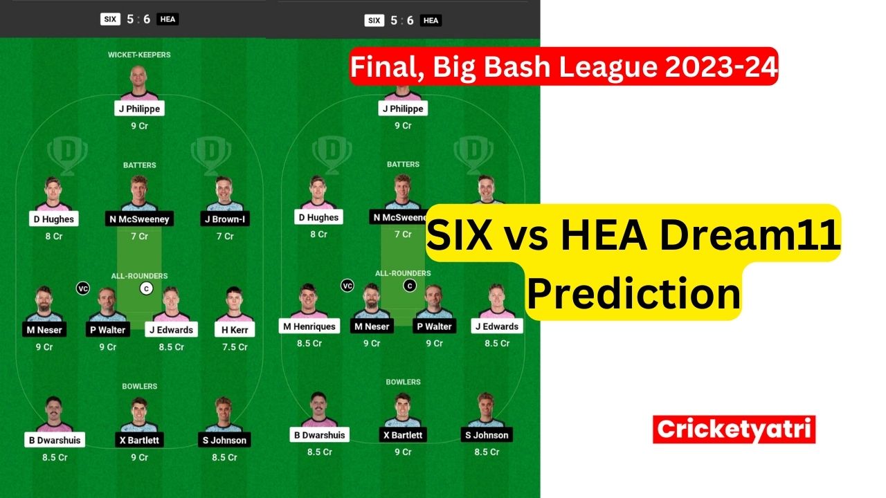 SIX vs HEA Dream11