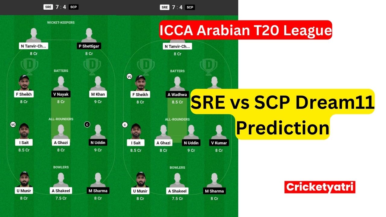 SRE vs SCP Dream11