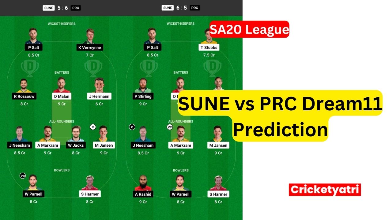 SUNE vs PRC Dream11