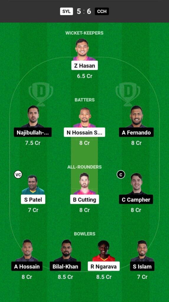 SYL vs CCH Dream11