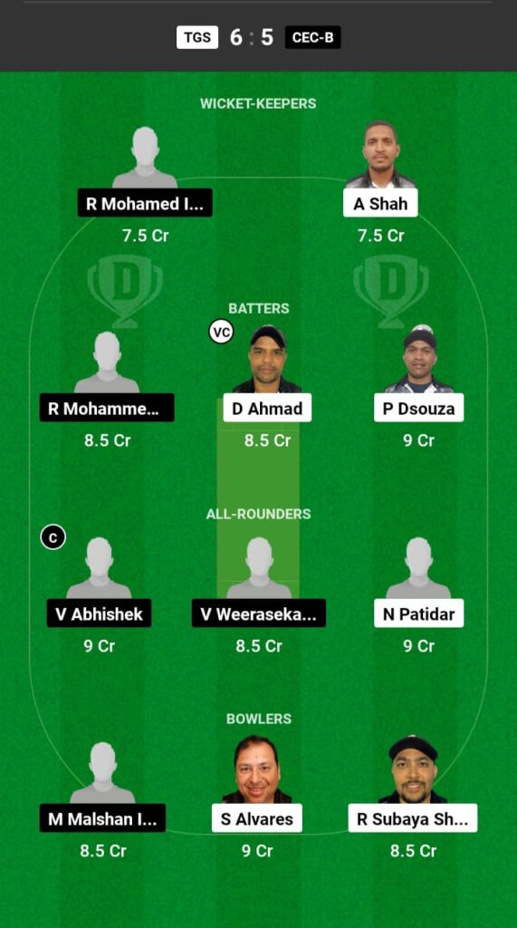 TGS vs CEC-B Dream11