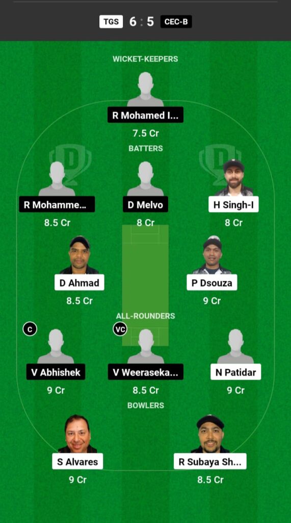 TGS vs CEC-B Dream11