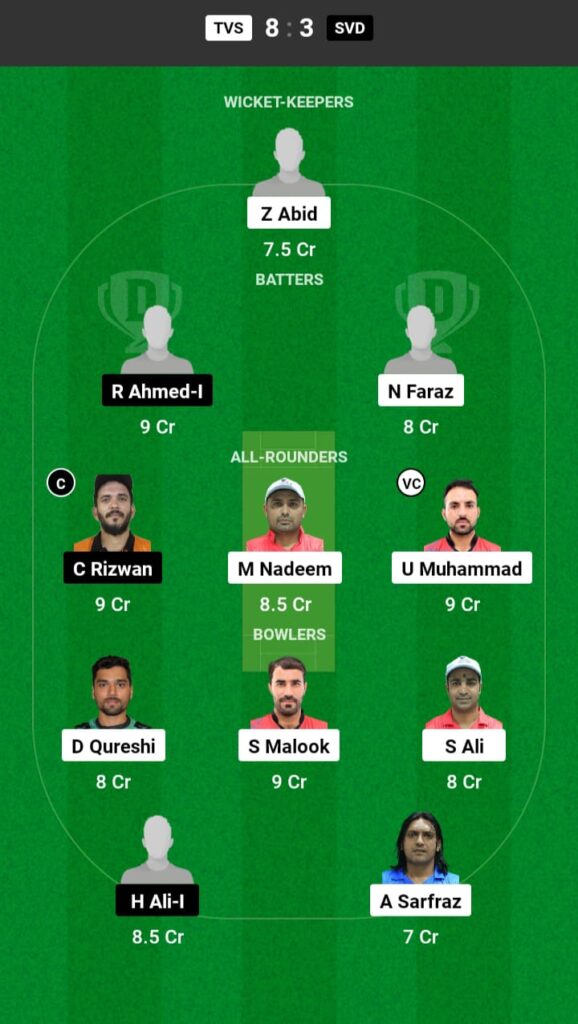 TVS vs SVD Dream11