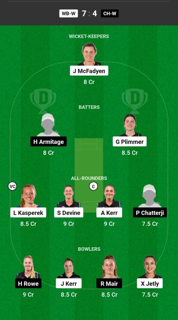 WB-W vs CH-W Dream11