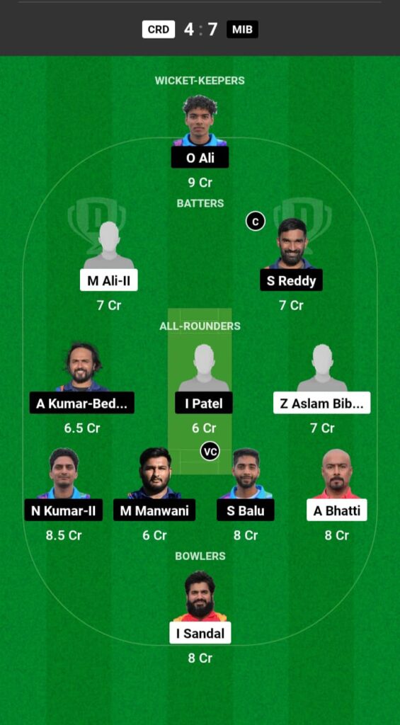 CRD vs MIB Dream11