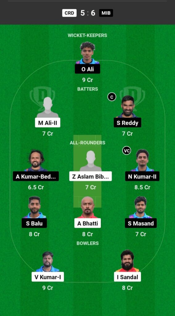 CRD vs MIB Dream11