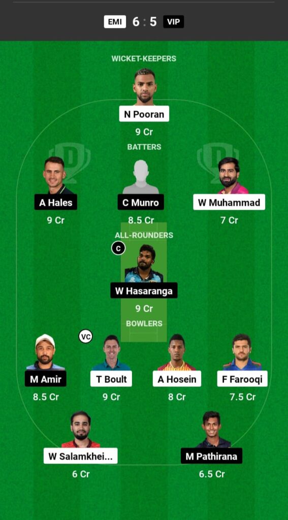 EMI vs VIP Dream11