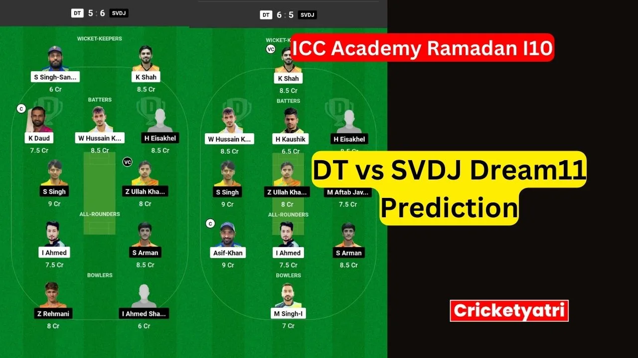 DT vs SVDJ Dream11