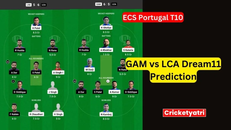 GAM vs LCA Dream11