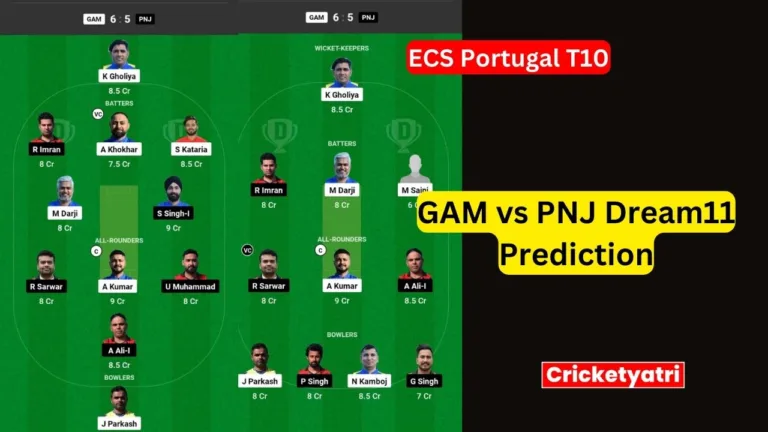 GAM vs PNJ Dream11