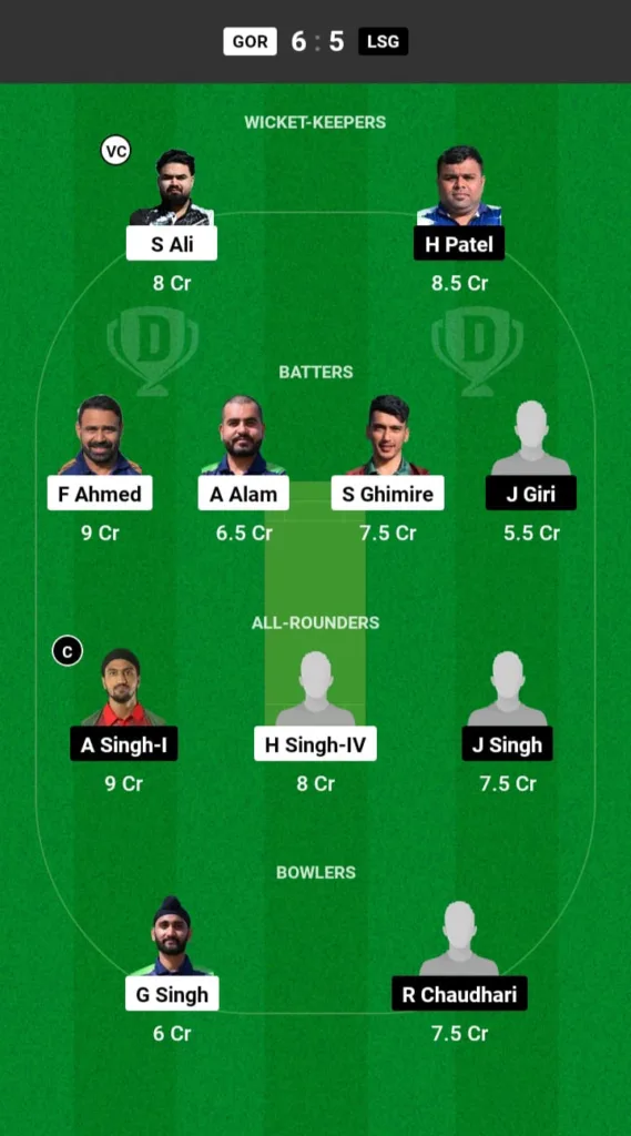 GOR vs LSG Dream11