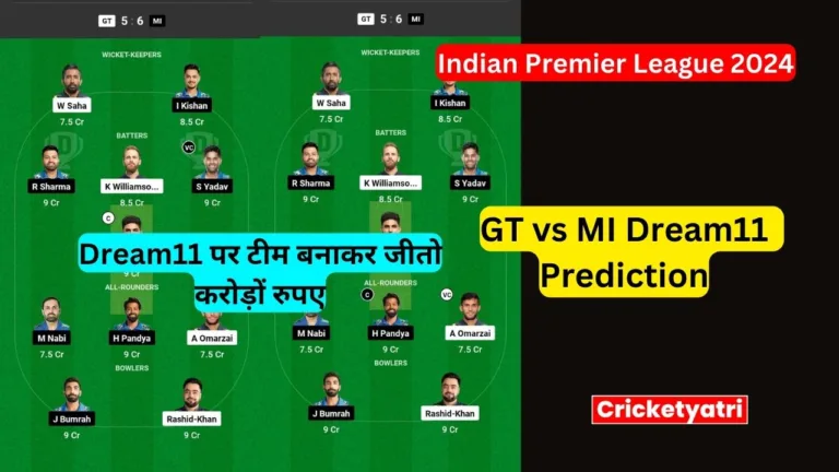 GT vs MI Dream11