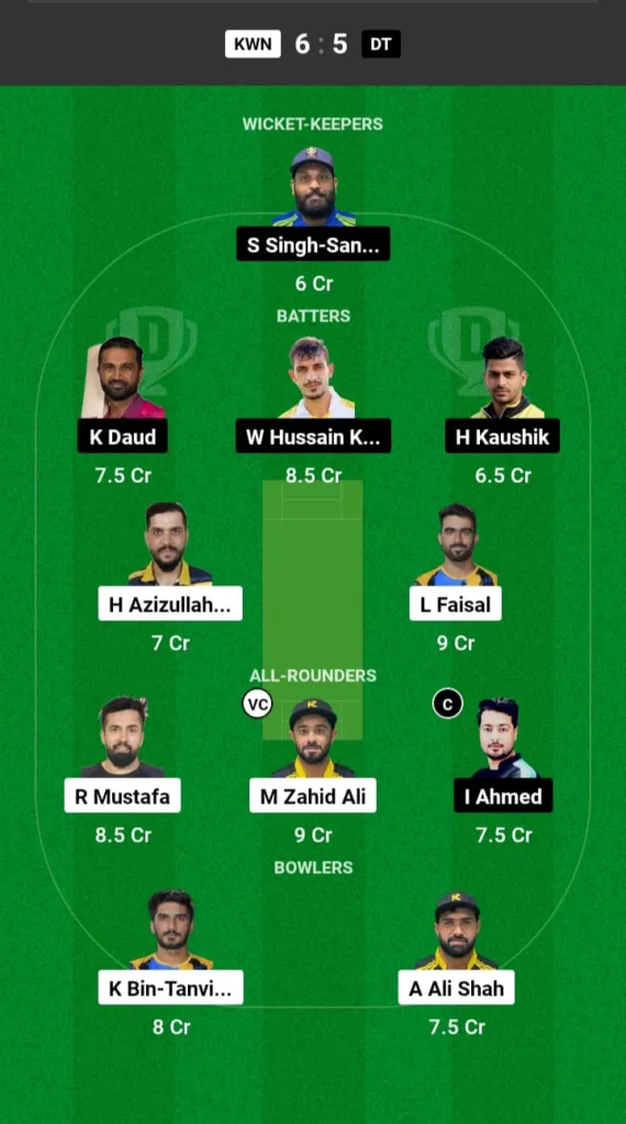 KWN vs DT Dream11